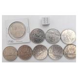 Lot de pièces de 1 dollar du Canada, dont 1968