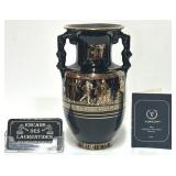 Amphore en porcelaine d'Italie, peinte or 24 kt