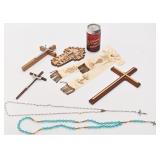 Lot religieux, dont ruban de 1re communion et