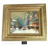Huile signée Esti '55, 20'' x 16'', encadrée dans