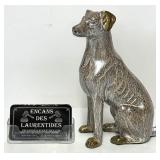 Chien en laiton, peint main