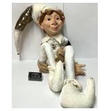 Lutin géant, en tissu et en porcelaine
