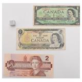 3 billets du Canada, 1 dollar 1967,
