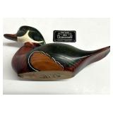 Canard de collection, en bois, signé