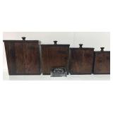 Pots de comptoir, en bois, vintage