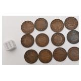 Lot de pièces de 1 cent du Canada, antiques