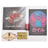 4 affiches en métal