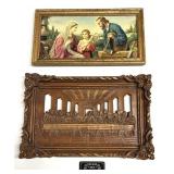 2 anciens cadres religieux, à reliefs et La Cène