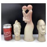 3 sculptures en pierre