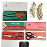 4 ciseaux de couture, vintage, dont Singer