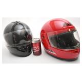 2 casques de moto, Vcan et HJC