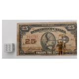 Billet de 25 cents du Canada, 1923