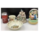 Tasse et bol Bunnykins, bibelot musical et