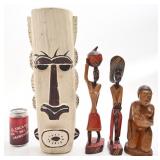 4 sculptures en bois