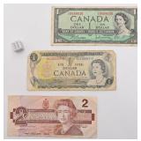 3 billets du Canada, 1 dollar 1954,