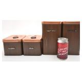 4 pots de comptoir The Queen Line, en métal,