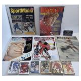 Lot magazines sur le hockey, avec cartes