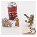 3 sculptures autochtones, en pierre