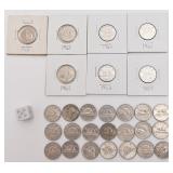 Lot de pièces de 5 cents canadiennes, années
