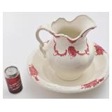 Ancien ensemble de toilette, broc et bassin,