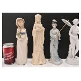 4 figurines en céramique / porcelaine, dont