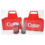 2 porte-bouteilles Coca-Cola en plastique, avec