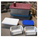 Lot de bacs de rangement, dont 4 avec couvercle