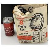 Lumière pour caméra super 8, avec boîte