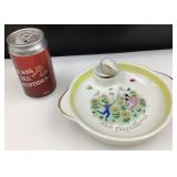 Plat réchaud Les papillons, en porcelaine, Singer,