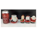 Crémier, salière et poivrières de Noël