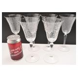 6 coupes en verre mousseline, vintage