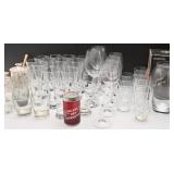 Lot de verres variés, 42 pièces