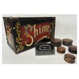 Ancien coffret de cirage Shine ''5 cents'' et