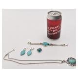Lot de bijoux turquoises