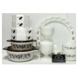 Vaisselle vintage, dont 2 Pyrex avec couvercles