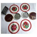 Collection de sous-verres variés, dont en laiton,