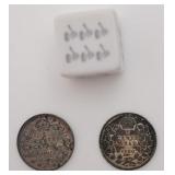 2 pièces de 5 cents, Canana, 1919, 92.5 % argent,