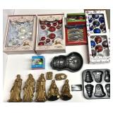 Lot de Noël, boules en verre, personnages et