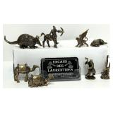 8 miniatures en laiton