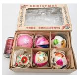 Grosses boules de Noël en verre, vintage