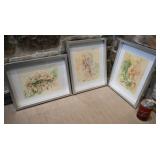 3 aquarelles signées Filteau, Plateau alpin