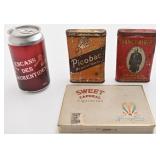 3 anciennes boîtes de tabac, dont Picobac et