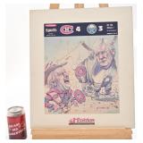 Autographe de Maurice Richard sur caricature