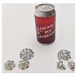 2 ensembles broche et boucles d'oreilles,