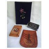 Art autochtone en broderie et en cuir repoussé et