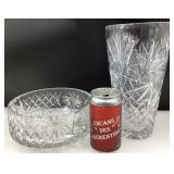 Vase et bol en cristal pinwheel, Birks