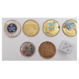 6 pièces de monnaie de collection, du Canada