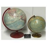 2 globes terrestres, vintage