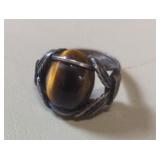 Tigers eye quartz ring size 8