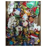 Vintage Christmas decorations HO figurines etc
